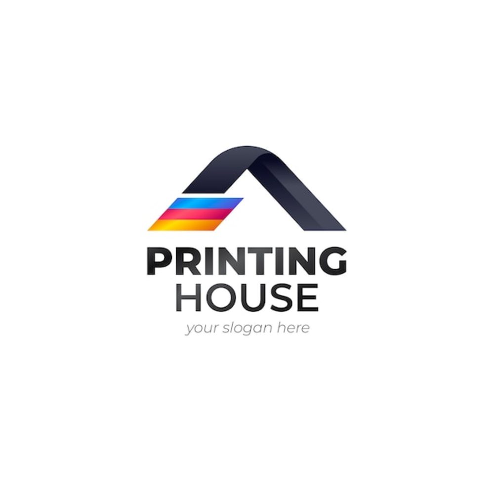 漸變印刷廠標(biāo)志設(shè)計模板